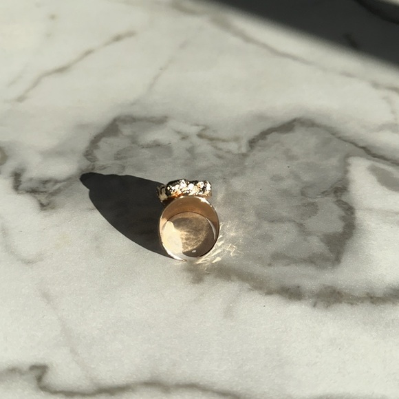 NEW Luxury Natural Stone Adjustable Crystal Irregular Geode Gold-plated Ring - Picture 6 of 6